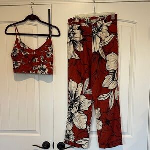 FARM Rio 2 piece linen pant set size medium